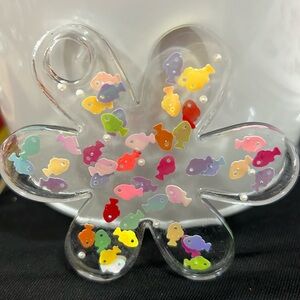 Fishes sequin flower Stanley Tumbler topper